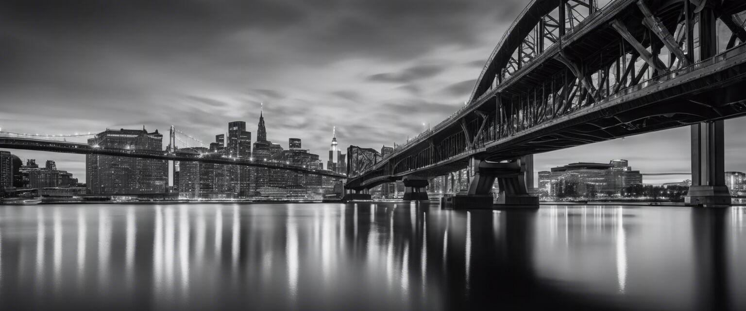 Black and white bridge print