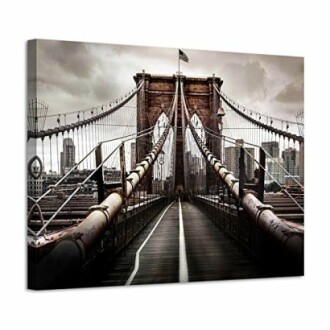 ARTISTIC PATH Brooklyn Bridge Canvas Picture Print