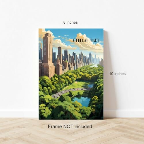 Central Park wall art print with cityscape and greenery