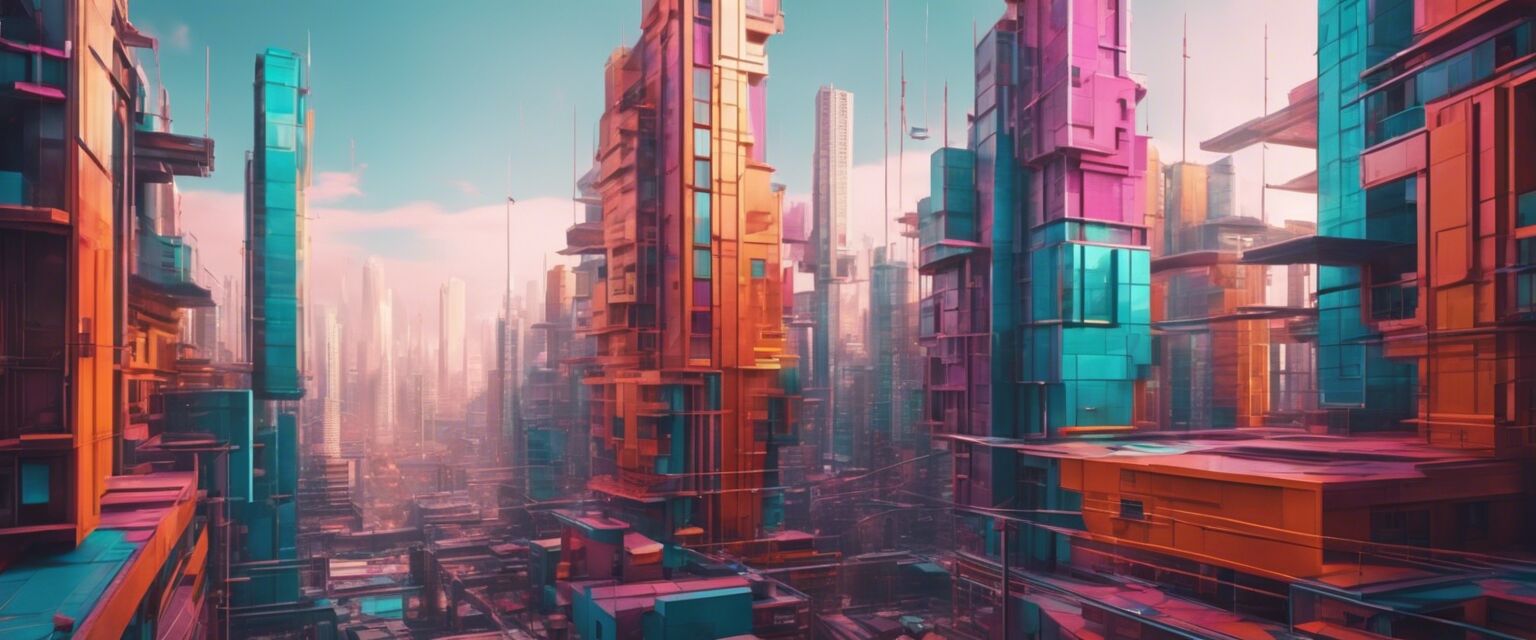 Geometric abstract cityscape