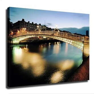 Ha'penny Bridge Dublin Poster Art Canvas Painting