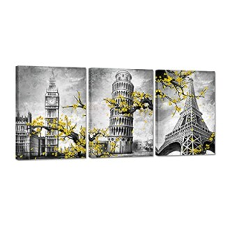 DuoBaorom 3 Pieces Famous Architecture Wall Art