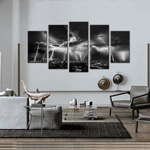 Biuteawal Black and White City Wall Art