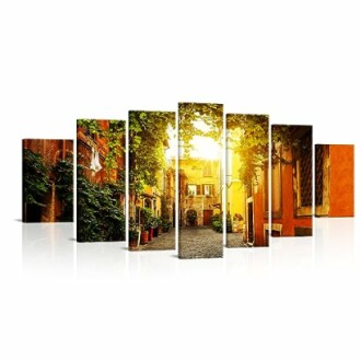 FuShvre City Sunset Canvas Wall Art