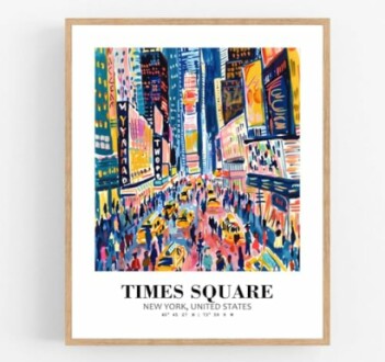 Eleville Times Square Art Print